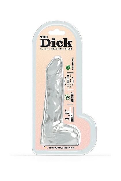 GODE AVEC TESTICULES FLEXIBLE TRANSPARENT - RICHARD - THE DICK- 14,5CM