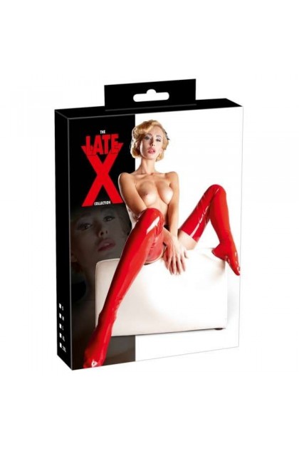 Bas en latex rouges - L/XL - Love Shop Avenue