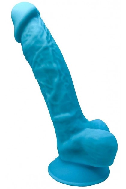 Gode réaliste turquoise double densité n° 1 - 17,5 CM
