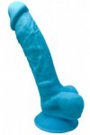 Gode réaliste turquoise double densité n° 1 - 17,5 CM