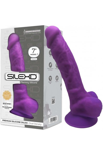 Gode réaliste violet double densité n° 1 - 17,5 CM