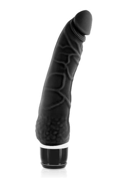 GODE REALISTE VIBRANT SILICONE NOIR 20,8CM