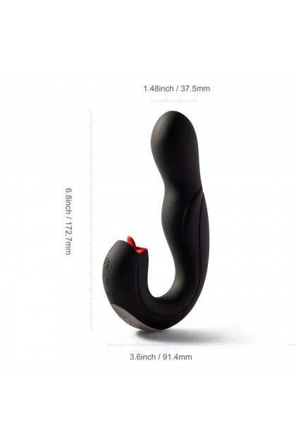 Vibromasseur point g à tête rotative  et lécheur de clitoris joi no