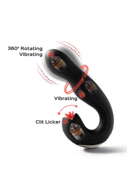 Vibromasseur point g à tête rotative  et lécheur de clitoris joi no