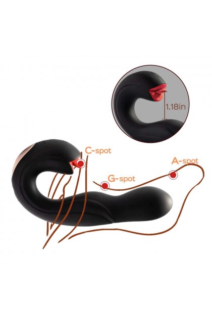 Vibromasseur point g à tête rotative  et lécheur de clitoris joi no