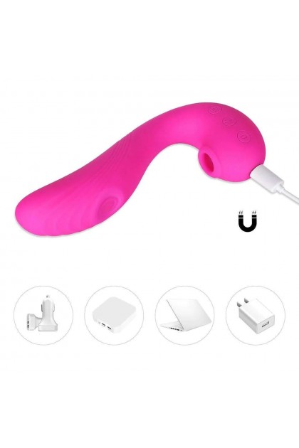 Vibromasseur 3 en 1 point g et suceur de clitoris angel rose