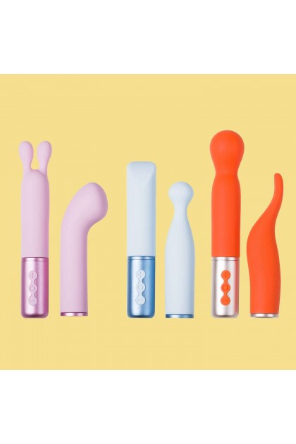 Vibromasseur têtes interchangeables partschinite orange