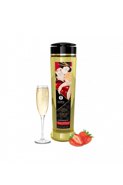 HUILE MASSAGE SHUNGA ROMANCE FRAISE