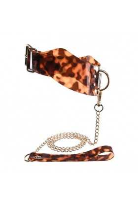 COLLIER ET LAISSE FAÇON ÉCAILLE DE TORTUE - COLLECTION SINCERELY