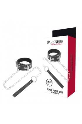 COCKRING PENIS RÉGLABLE DARKNESS AVEC LAISSE