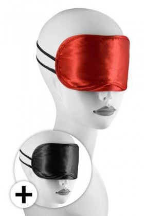 JEU DE 2 MASQUES SATINÉS ROUGE ET NOIR