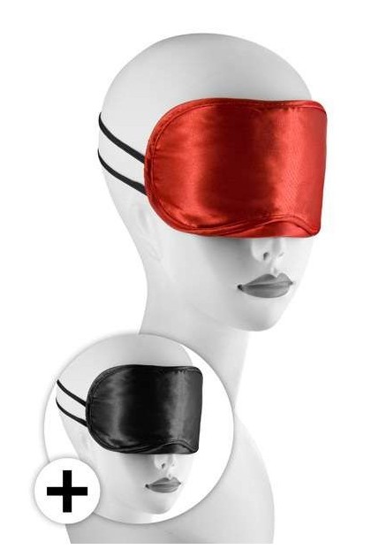 JEU DE 2 MASQUES SATINÉS ROUGE ET NOIR
