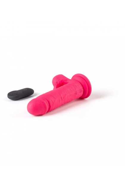 VIBROMASSEUR RÉALISTE "R12" ROSE 14.4CM AVEC TÉLÉCOMMANDE