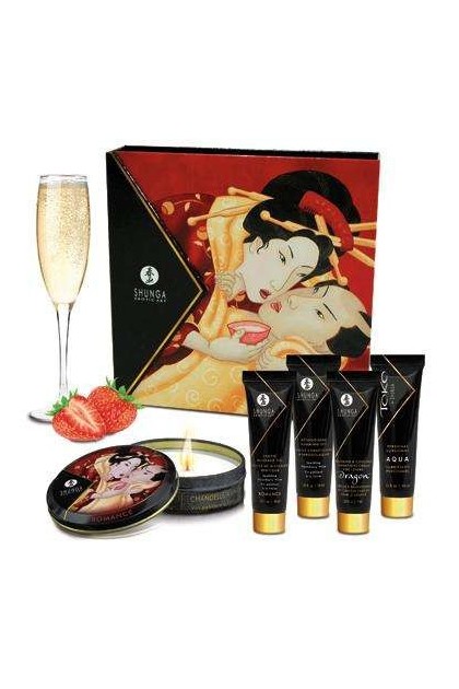 COFFRET SHUNGA MASSAGE SECRETS DE GEISHA - FRAISE