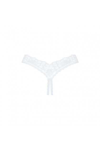 STRING BLANC OUVERT HEAVENLLY CROTCHLESS THONG - OBSESSIVE - XS/S