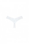 STRING BLANC OUVERT HEAVENLLY CROTCHLESS THONG - OBSESSIVE - XL/XXL