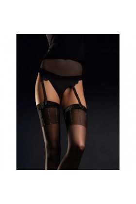 BAS PORTE-JARRETELLES NOIR HYPNOSE  20 DEN - FIORE - SENSUAL - T4