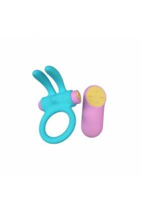 ANNEAU VIBRANT RINY AVEC CONTRÔLEUR USB EN SILICONE BLEU