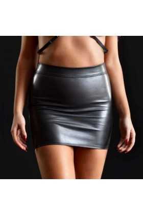 JUPE FAUX CUIR REGLISSE - TAILLE S