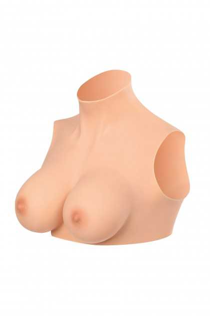 BUSTE FAUX SEINS À COL MONTÉ PEAU CLAIRE TAILLE M - BONNET 90D - 120 D