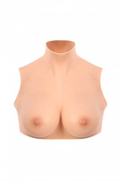 BUSTE FAUX SEINS À COL MONTÉ PEAU CLAIRE TAILLE M - BONNET 90D - 120 D