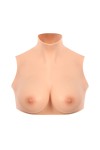 BUSTE FAUX SEINS À COL MONTÉ PEAU CLAIRE TAILLE M - BONNET 90D - 120 D