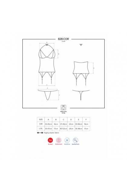 GUÊPIÈRE NOIR 828-COR-1 - OBSESSIVE - S/M