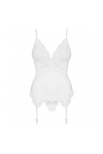 CORSET 810-COR-2 BLANC - OBSESSIVE - S/M
