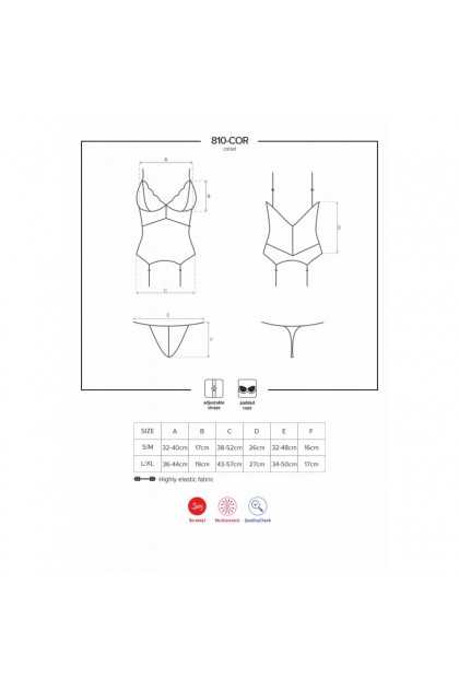 CORSET 810-COR-2 BLANC - OBSESSIVE - L/XL