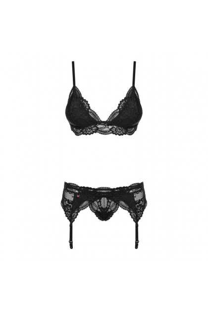 ENSEMBLE NOIR 3 PIECES 810-SEG-1 - OBSESSIVE - L/XL