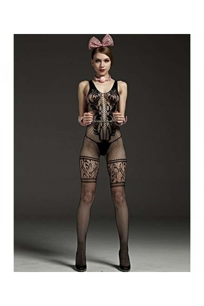 BODYSTOCKING NOIR 7098 - RIMES - S/M/L