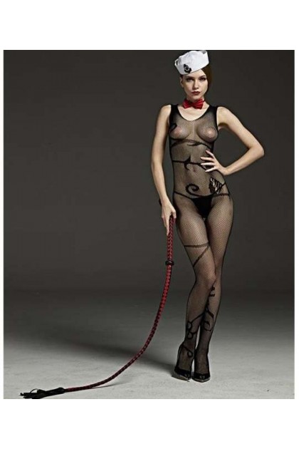 BODYSTOCKING NOIR 7097 - RIMES - S/M/L