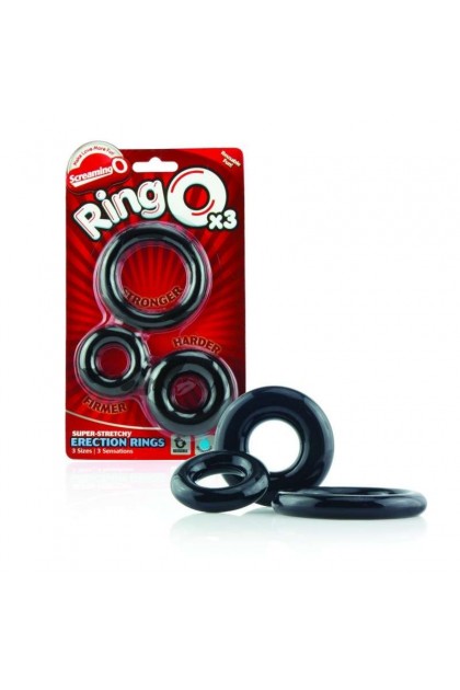 PACK DE 3 COCKRINGS RING O NOIR - SCREAMING O