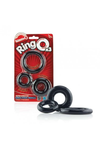 PACK DE 3 COCKRINGS RING O NOIR - SCREAMING O