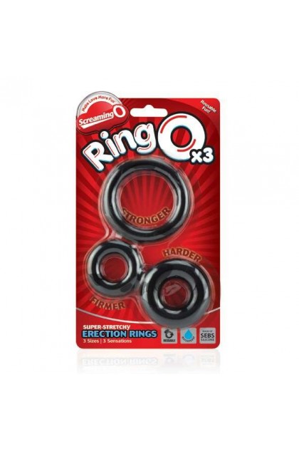 PACK DE 3 COCKRINGS RING O NOIR - SCREAMING O