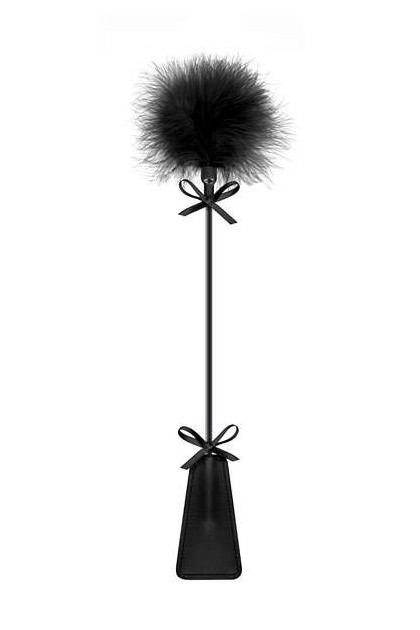 Cravache sweet caress pompons noir - Love Shop Avenue