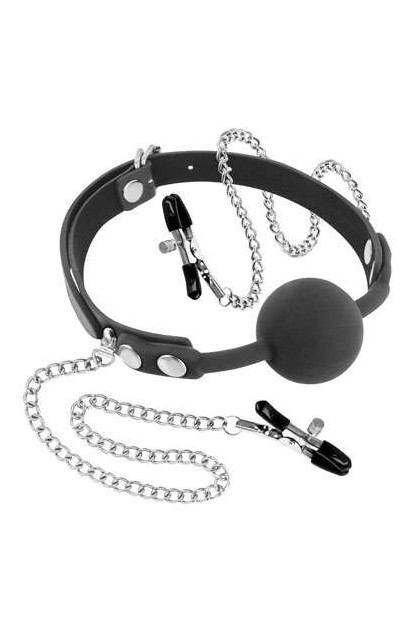 Baillon pinces a tetons fetish tentation noir - Love Shop Avenue
