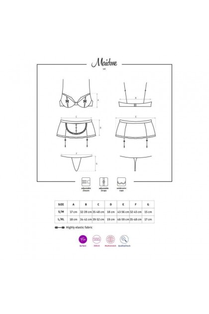 COSTUME SOUBRETTE MAIDME SET - OBSESSIVE - L/XL