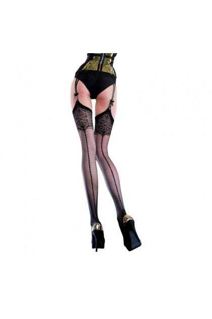 Bas porte-JARRETELLE NOIR EDVIGE - FIORE - TAILLE 3
