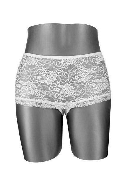BOXER CYNTHIA OUVERT EN DENTELLE BLANC
