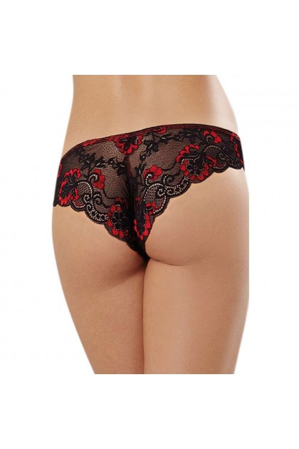 PANTY SATIN ET DENTELLE - XL