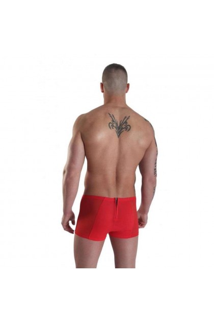 Boxer look me wiz zip avant et arrière rouge - S - Love Shop Avenue