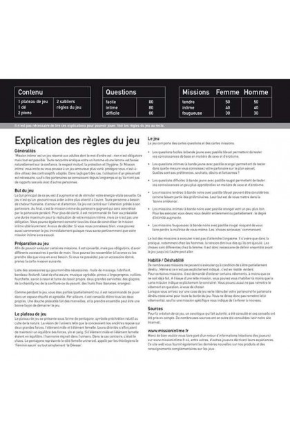 Jeu mission intime - Love Shop Avenue