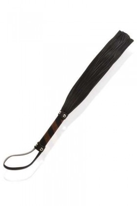 FOUET CUIR DE VACHE NOIR ET MARRON
