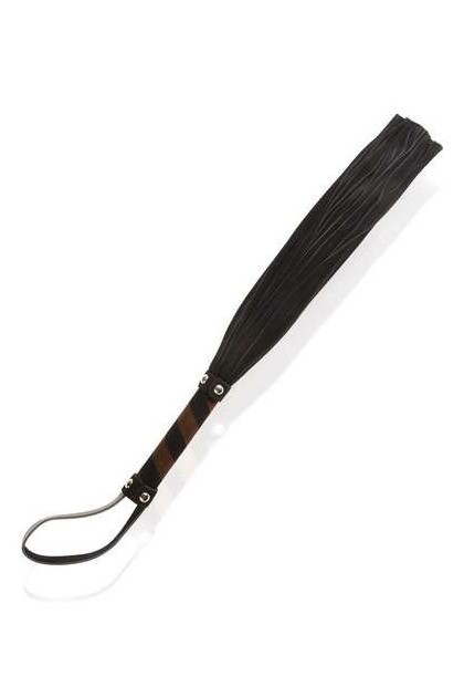 FOUET CUIR DE VACHE NOIR ET MARRON