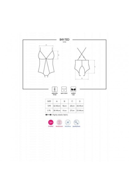 Body sexy noir 841-TED-1 - S/M - Love Shop Avenue