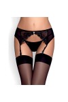 PORTE-JARRETELLES + STRING NOIR CHARMS GARTER BELT - OBSESSIVE - L/XL