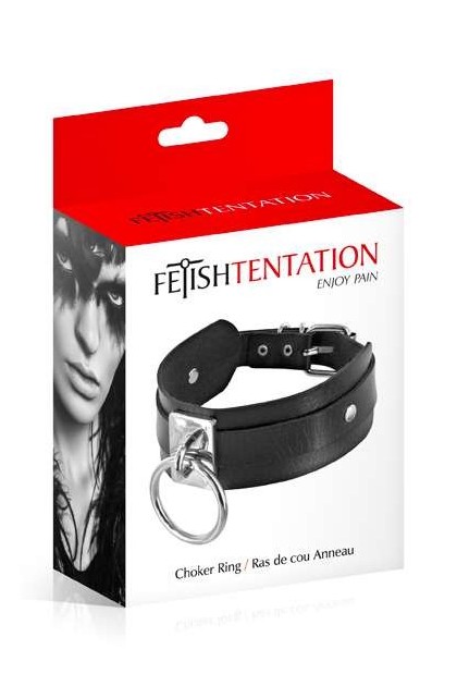 Collier large fétichiste avec anneau pour laisse - Love Shop Avenue
