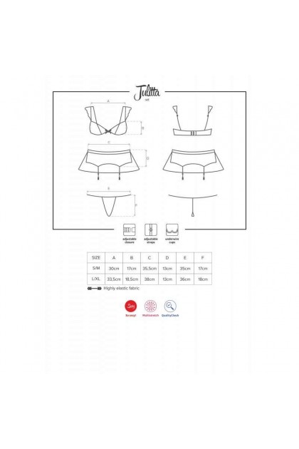 ENSEMBLE LINGERIE BLANC JULITTA SET - OBSESSIVE - S/M