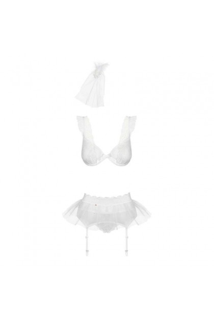 Ensemble lingerie blanc julitta set - OBSESSIVE - S/M